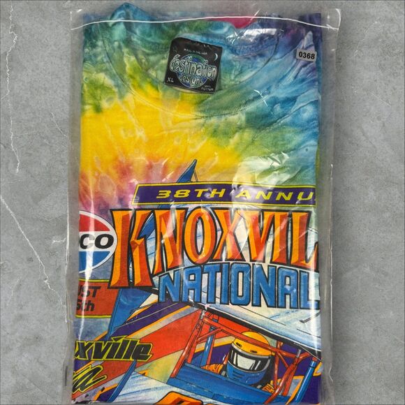 VTG 1998 Knoxville Nationals Good Year Sprint Car Racing Double Sided Tie Dye XL - Picture 8 of 8